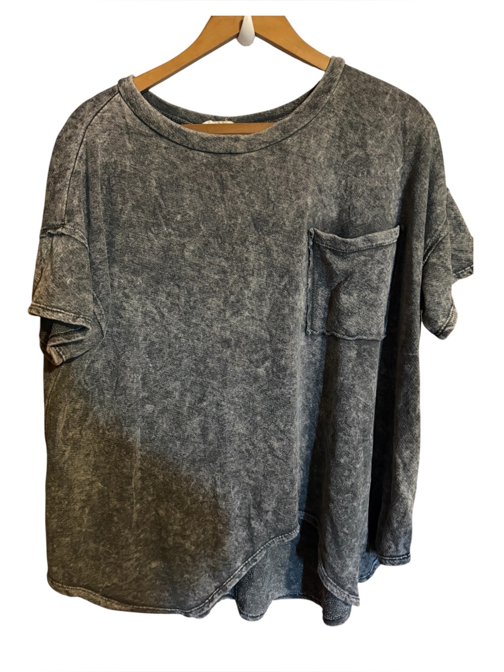 Fantastic fawn grey oversized lounge short sleeve pocket sweatshirt 1x womens